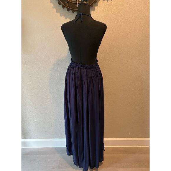 PAPAYA Backless Maxi Dress Blue Sz S Mermaid Core Fairy Core Sexy Coquette Boho - Picture 2 of 7